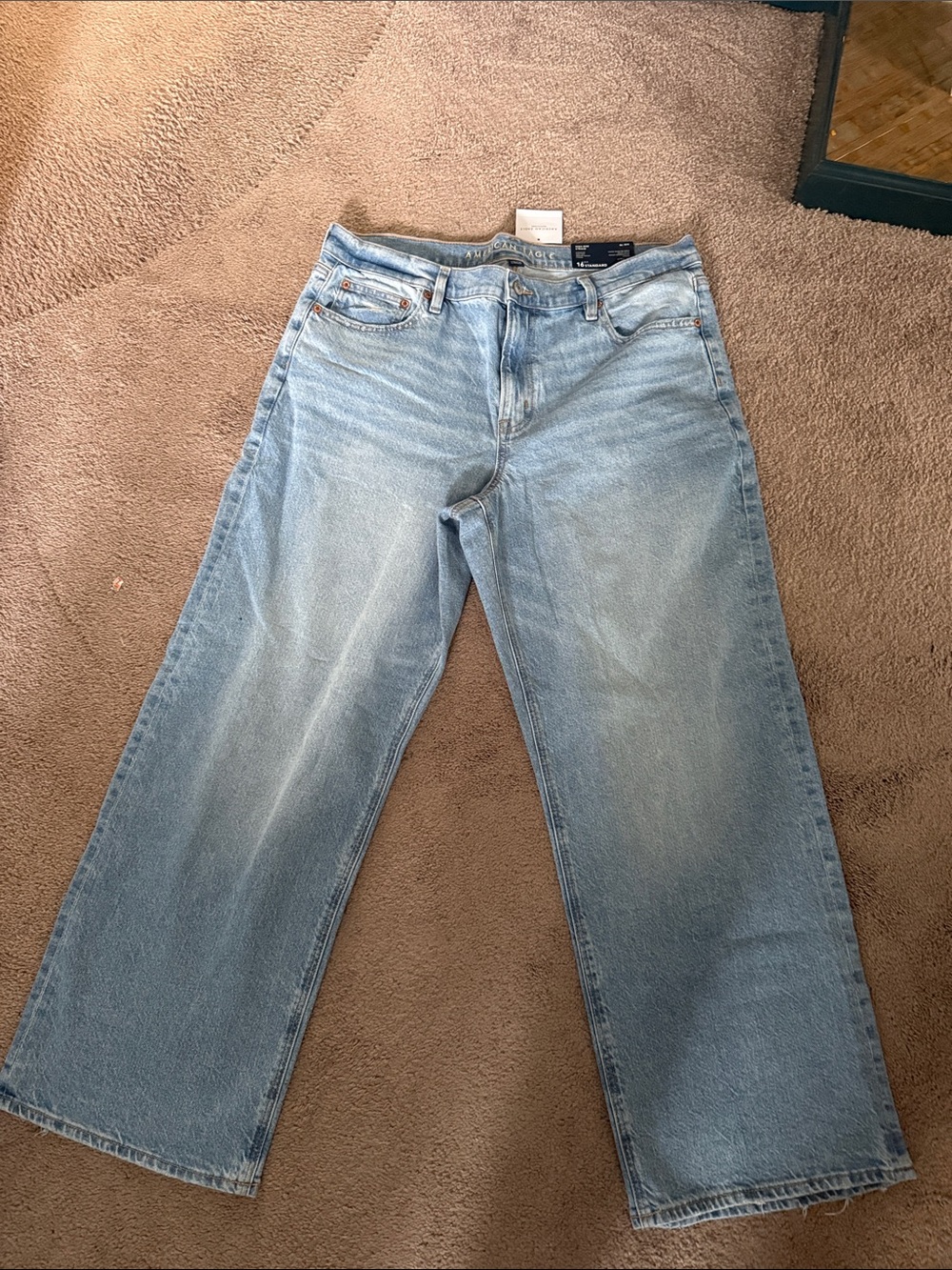 American Eagle Outfitters Light Blue Wide-Leg Jeans